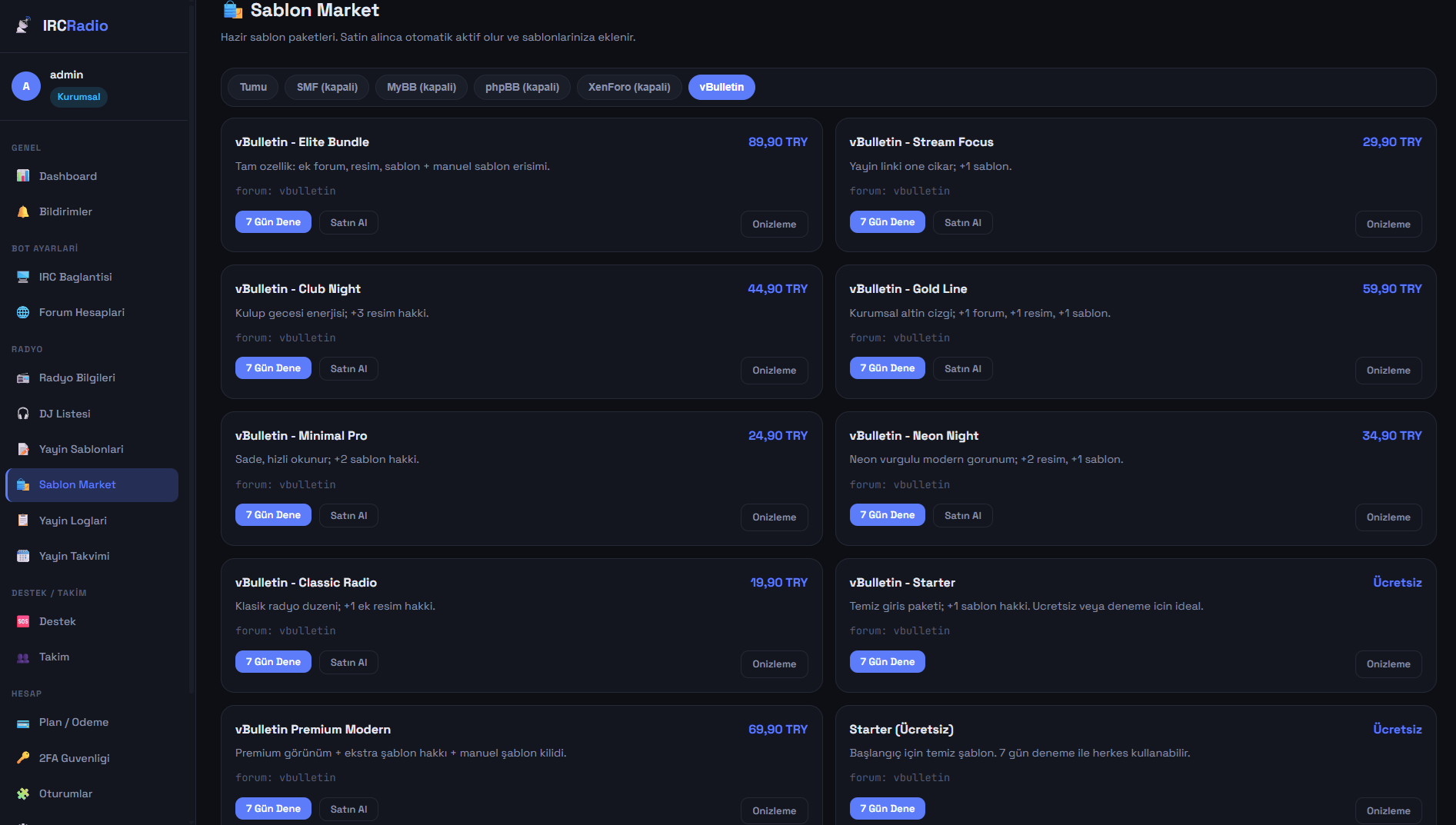 IRCRadio - Otomatik Forum Yayin Bildirim Sistemi